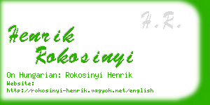 henrik rokosinyi business card